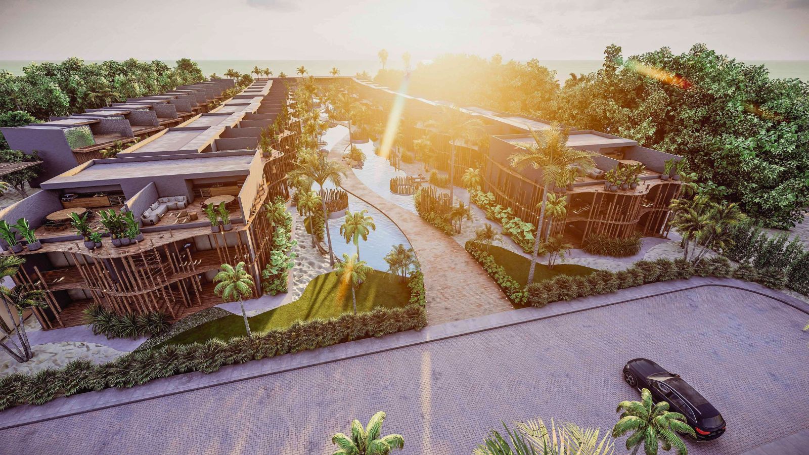 Imagem aérea do Naay Villas Boutique