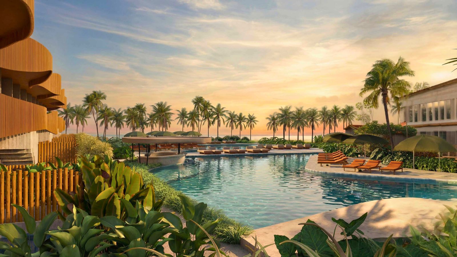 Imagem de uma das piscinas do Resera Aya