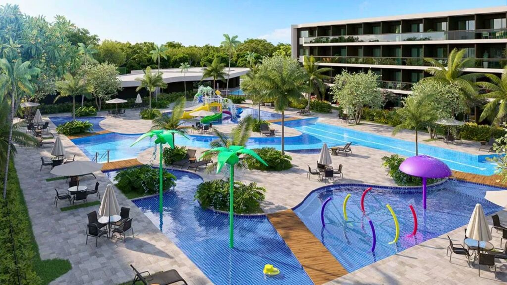 Complexo aquático do Makai Acqua Resort em Muro Alto